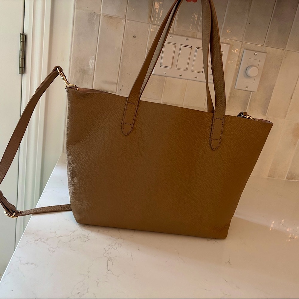 Cuyana Brown Leather Tote Bag